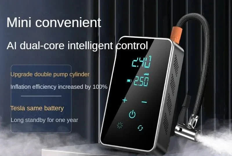 Portable Wireless Air Pump with Touchscreen – 150psi Air Pump for Cars and Bicycles