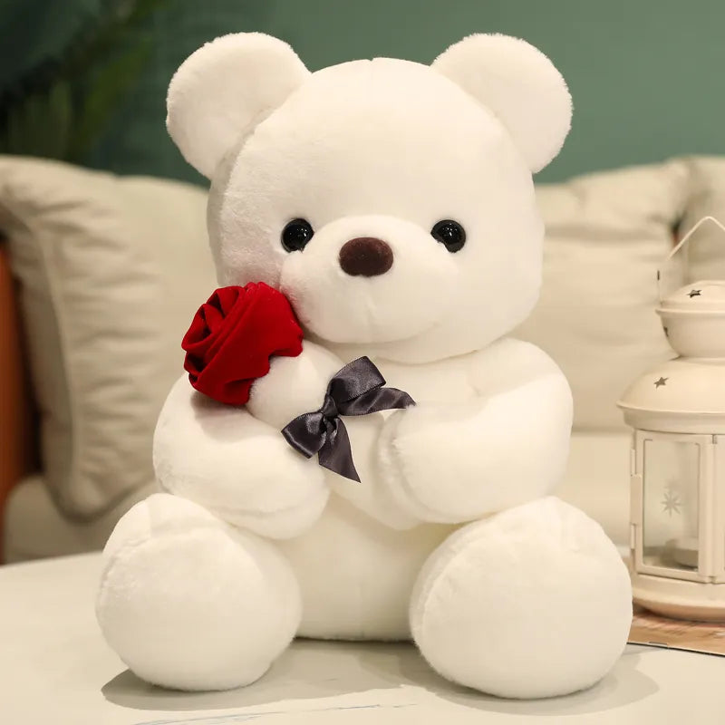 Love Hug Teddy Bear with Rose