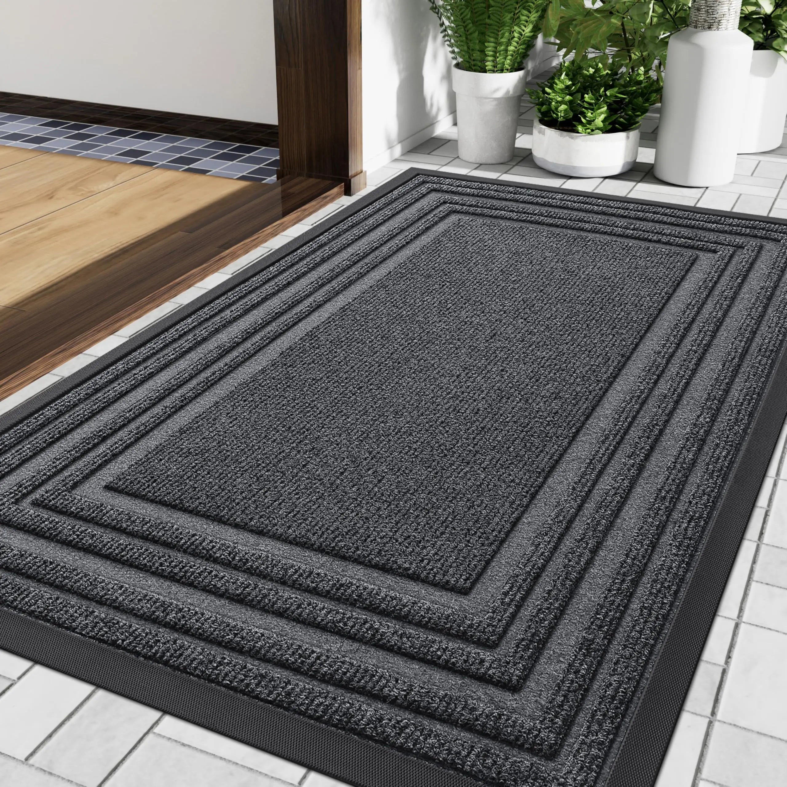 Low Antislip Door Mat Made of Natural Rubber for Indoor and Outdoor Spaces