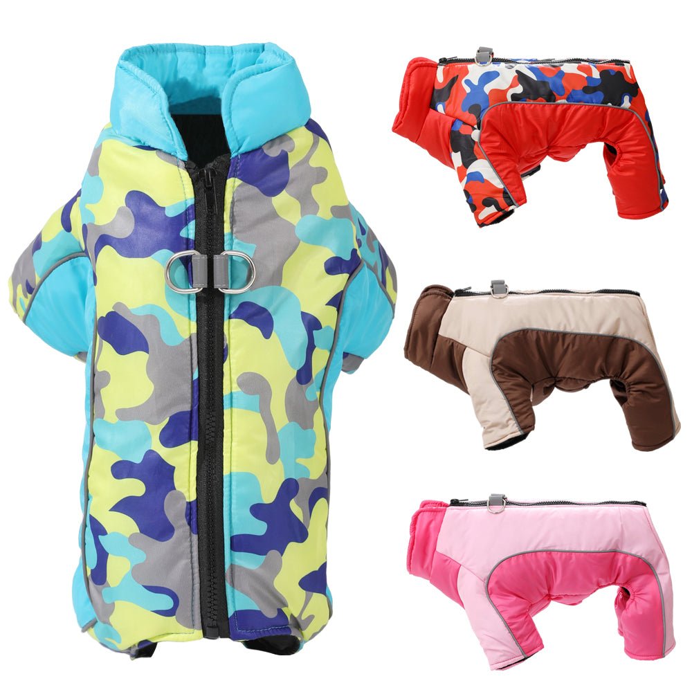 Warm & Waterproof Winter Jacket for Dogs with Reflective Stripes