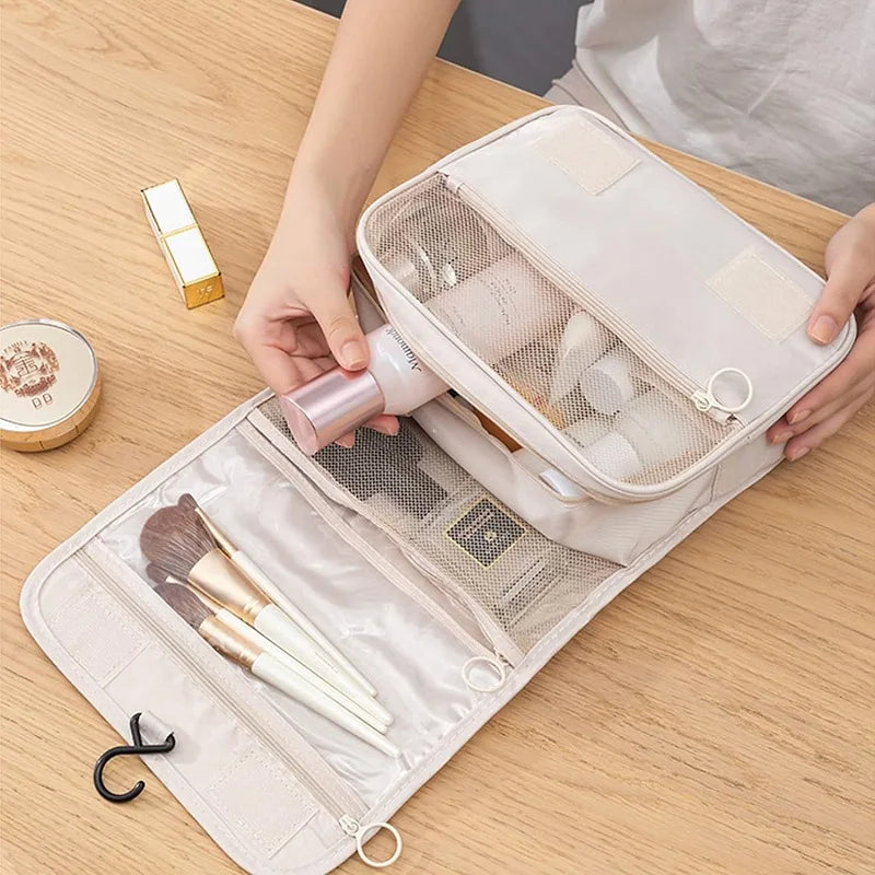 Compact Travel Toiletry Bag | 6 Compartments & Moisture Pocket | Versatile & Water-Resistant Polyester