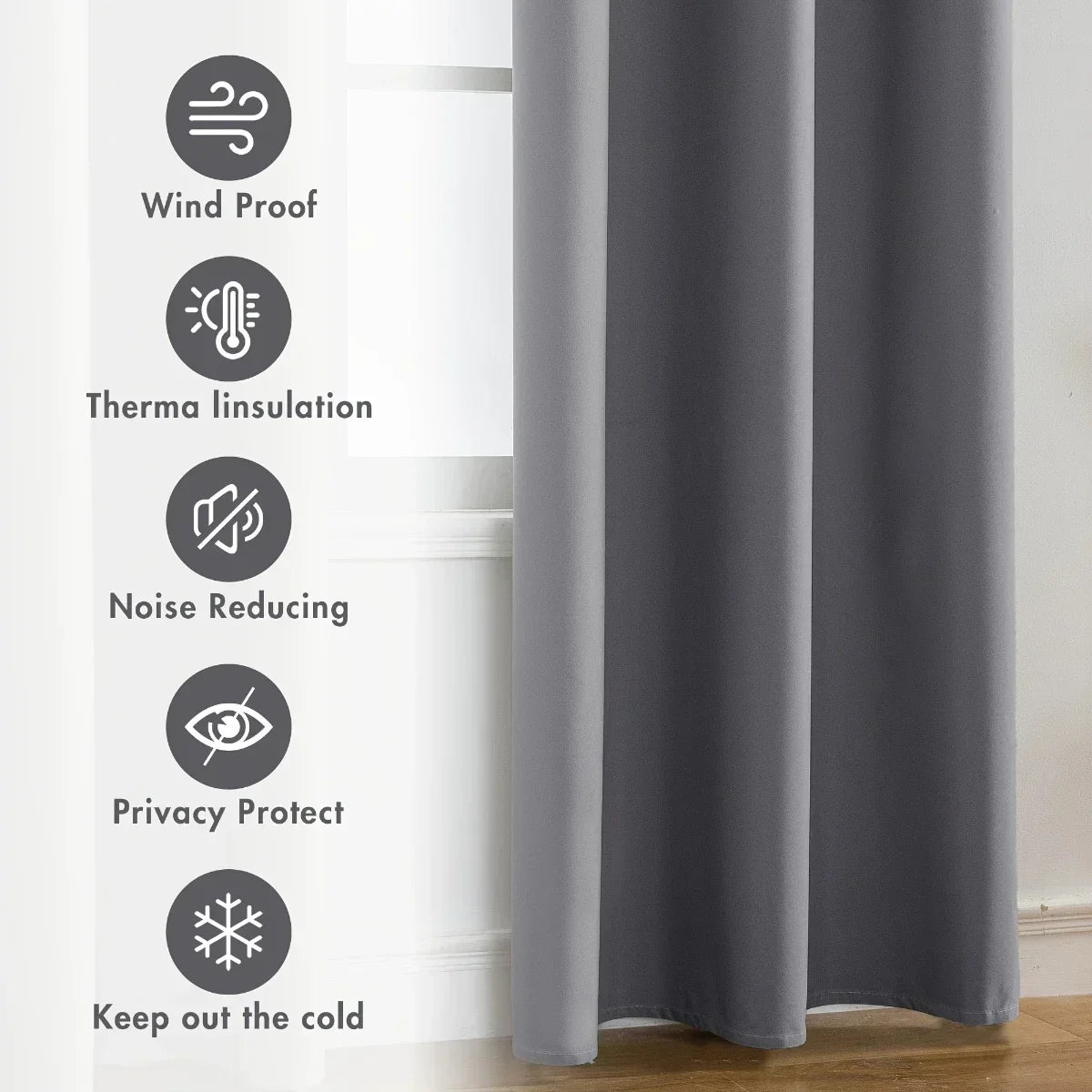 Modern 100% Blackout Curtains with Coated Lining for Bedroom & Living Room