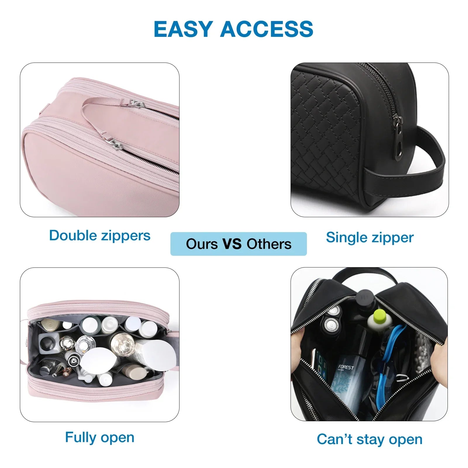 Waterproof Cosmetic Bag for Men & Women | Lightweight Toiletry Bag in S/M/L | Travel Accessory for Toiletries & Makeup | Unisex Travel Organizer