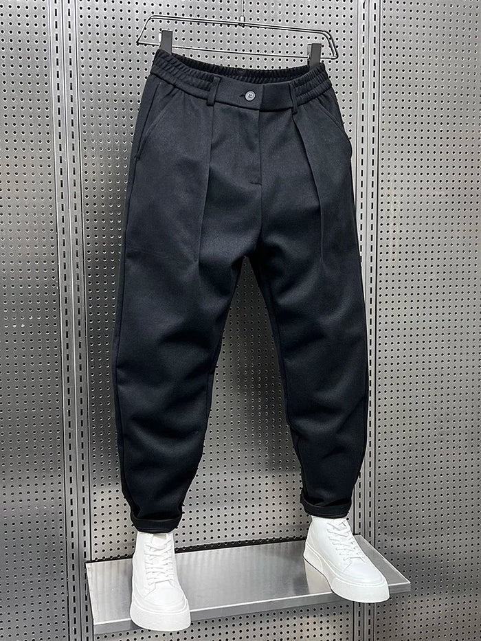 Men's Elegant Melange Trousers | Long
