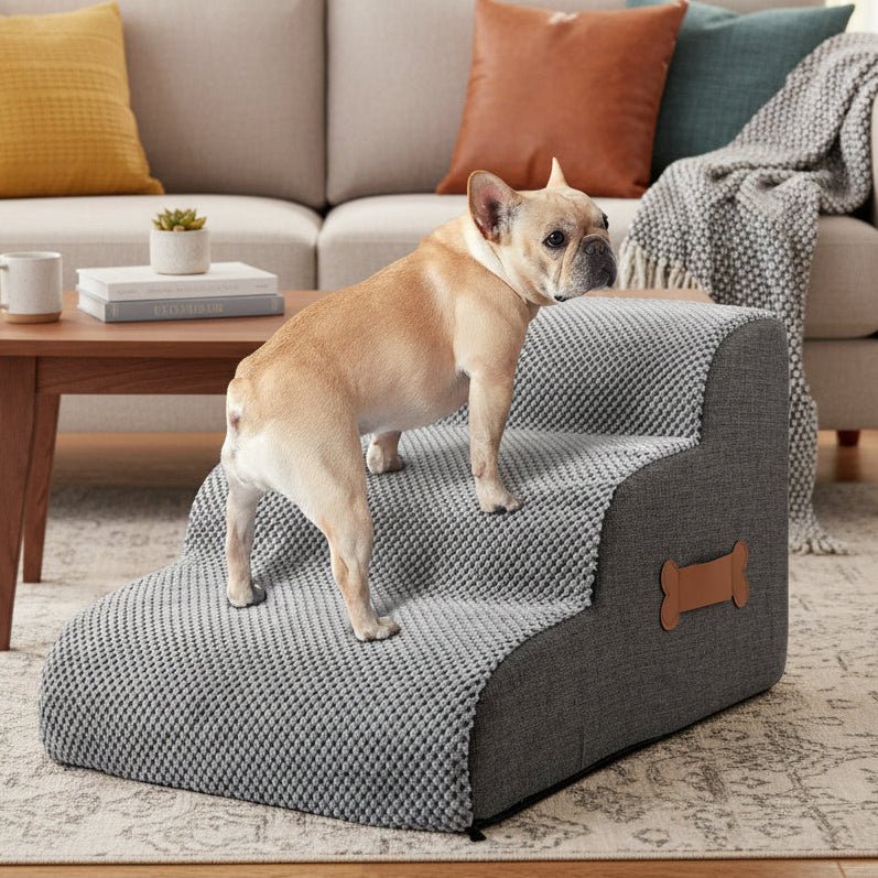 Soft Dog Steps for Bed with Joint-Friendly Incline