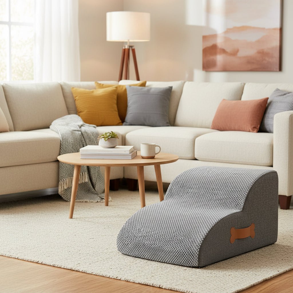 Soft Dog Steps for Bed with Joint-Friendly Incline