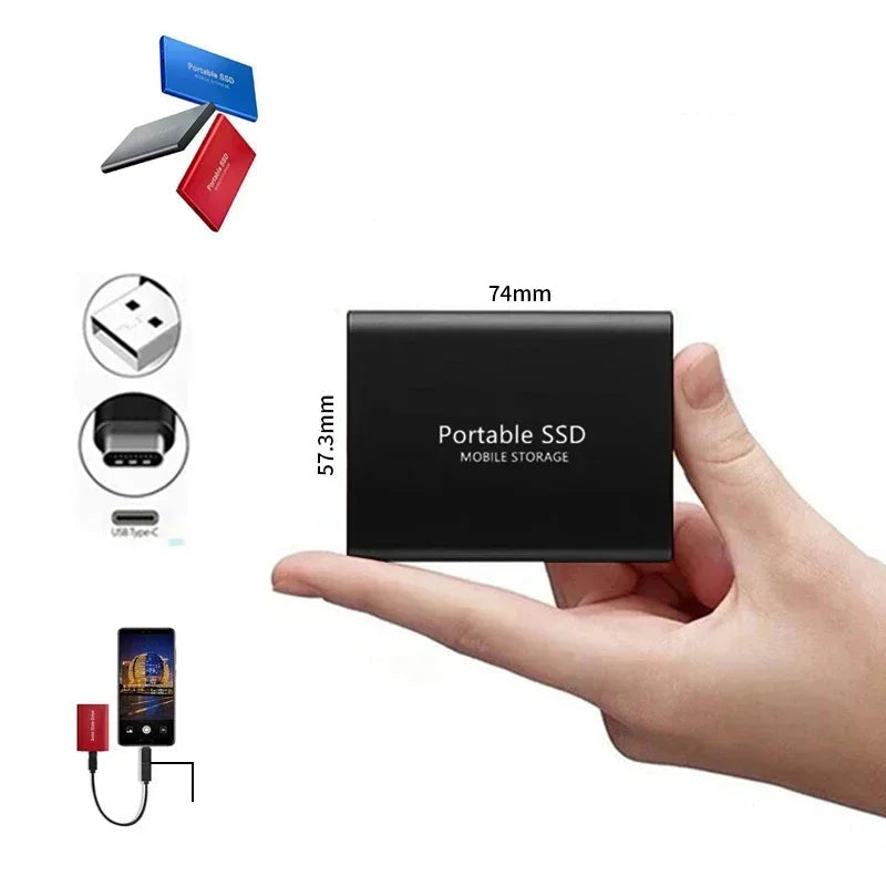 Ultra External SSD | USB 3.1 Type-C | Speeds Up to 1000 MB/s | Available in 500 GB, 1 TB, and 2 TB | Compact and Shockproof Design