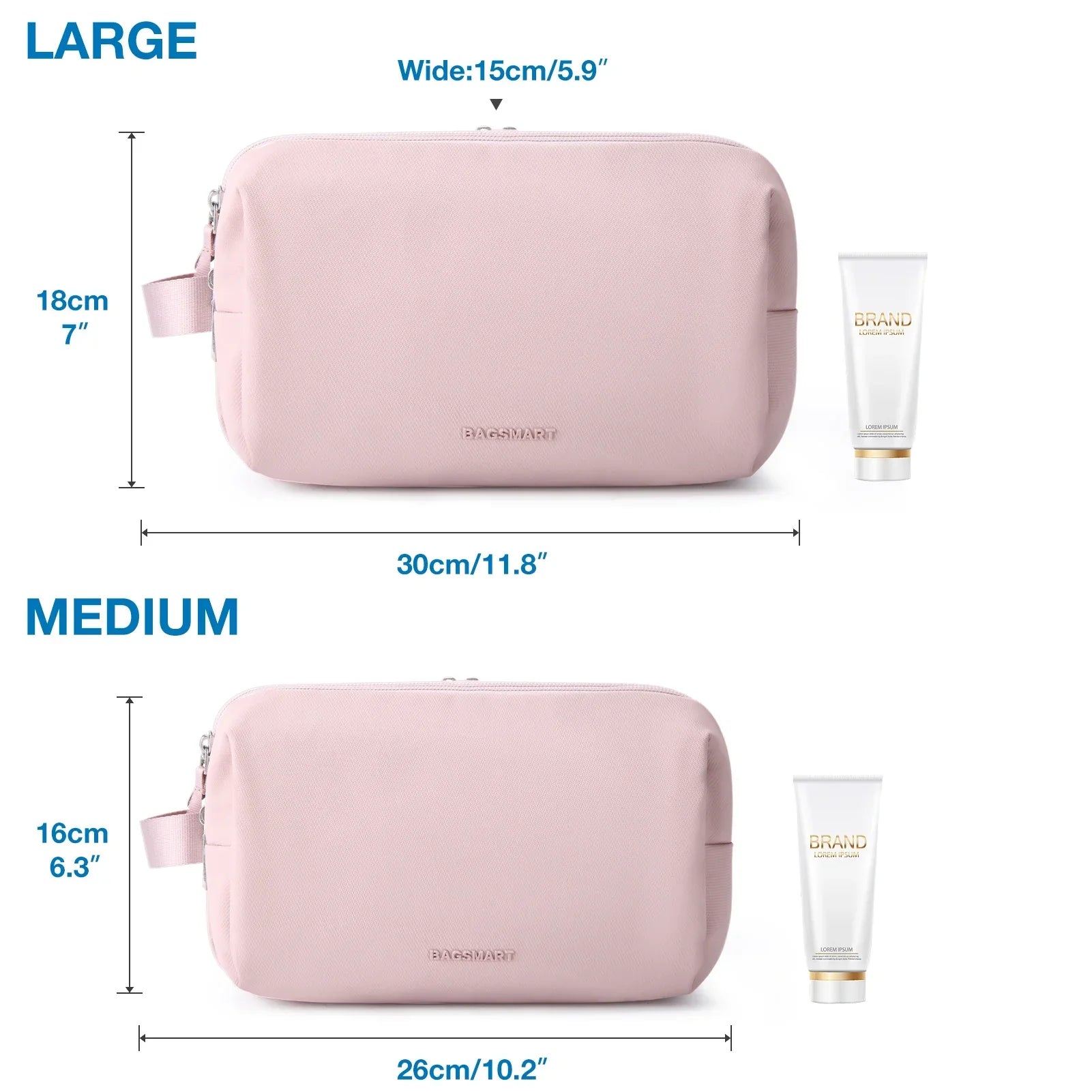 Waterproof Cosmetic Bag for Men & Women | Lightweight Toiletry Bag in S/M/L | Travel Accessory for Toiletries & Makeup | Unisex Travel Organizer