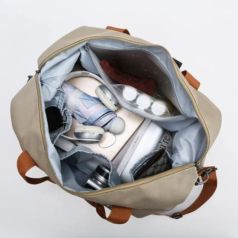 Fitness Travel Bag | Large Capacity | Wet-Dry Separation | Hand & Shoulder Bag for Women