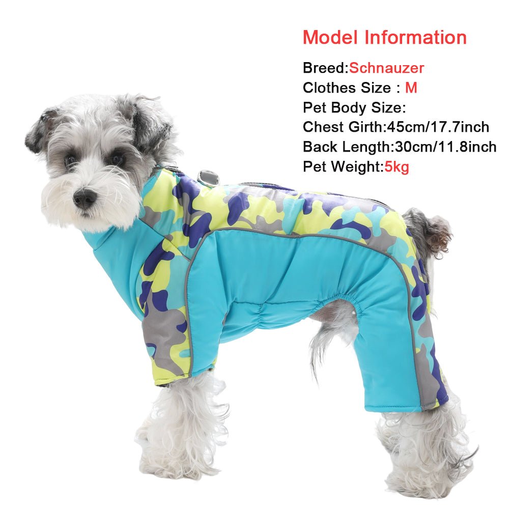 Warm & Waterproof Winter Jacket for Dogs with Reflective Stripes