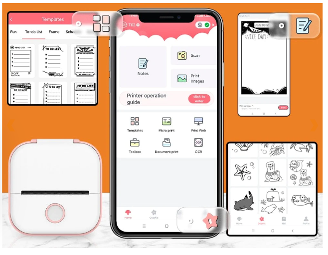 Compact Printer + Free Printing Paper - The Ink-Free Printing Solution!