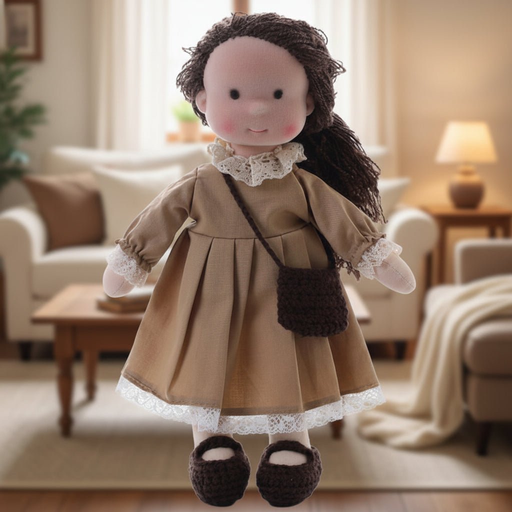 Handmade Waldorf Doll Crafted from Cotton for Creative Play