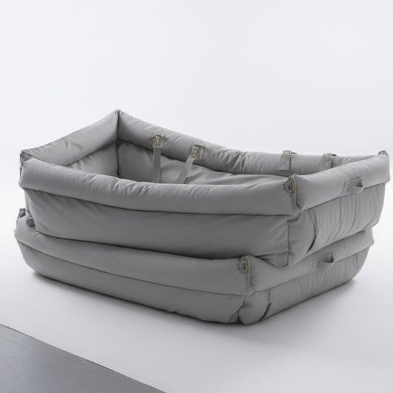 Large Dog Car Seat Bed in Faux Leather with Elegant Finish and Non-Slip Support