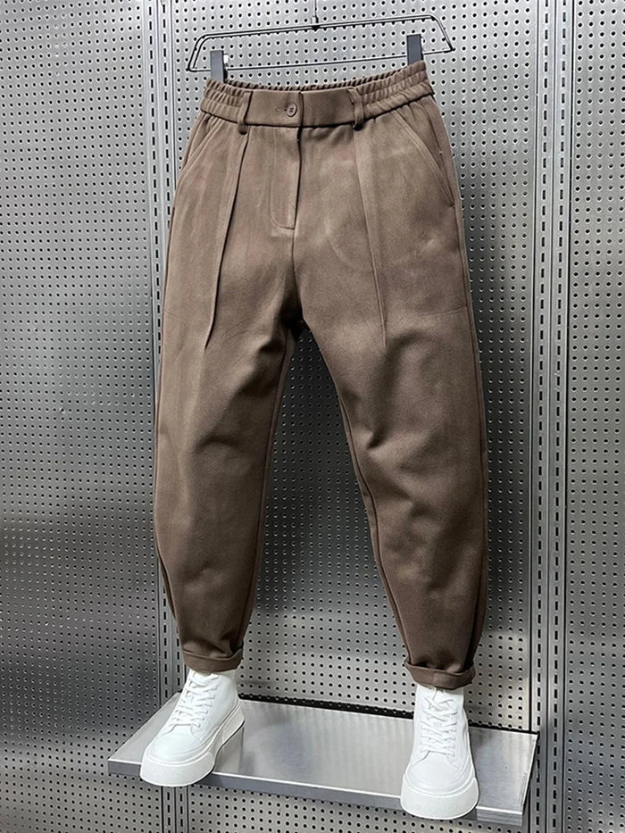 Men's Elegant Melange Trousers | Long