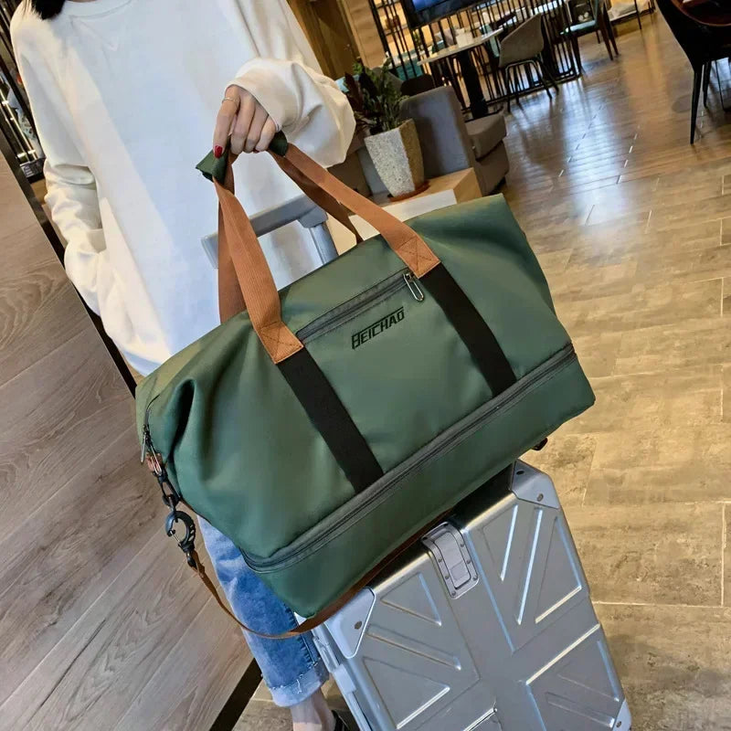 Fitness Travel Bag | Large Capacity | Wet-Dry Separation | Hand & Shoulder Bag for Women