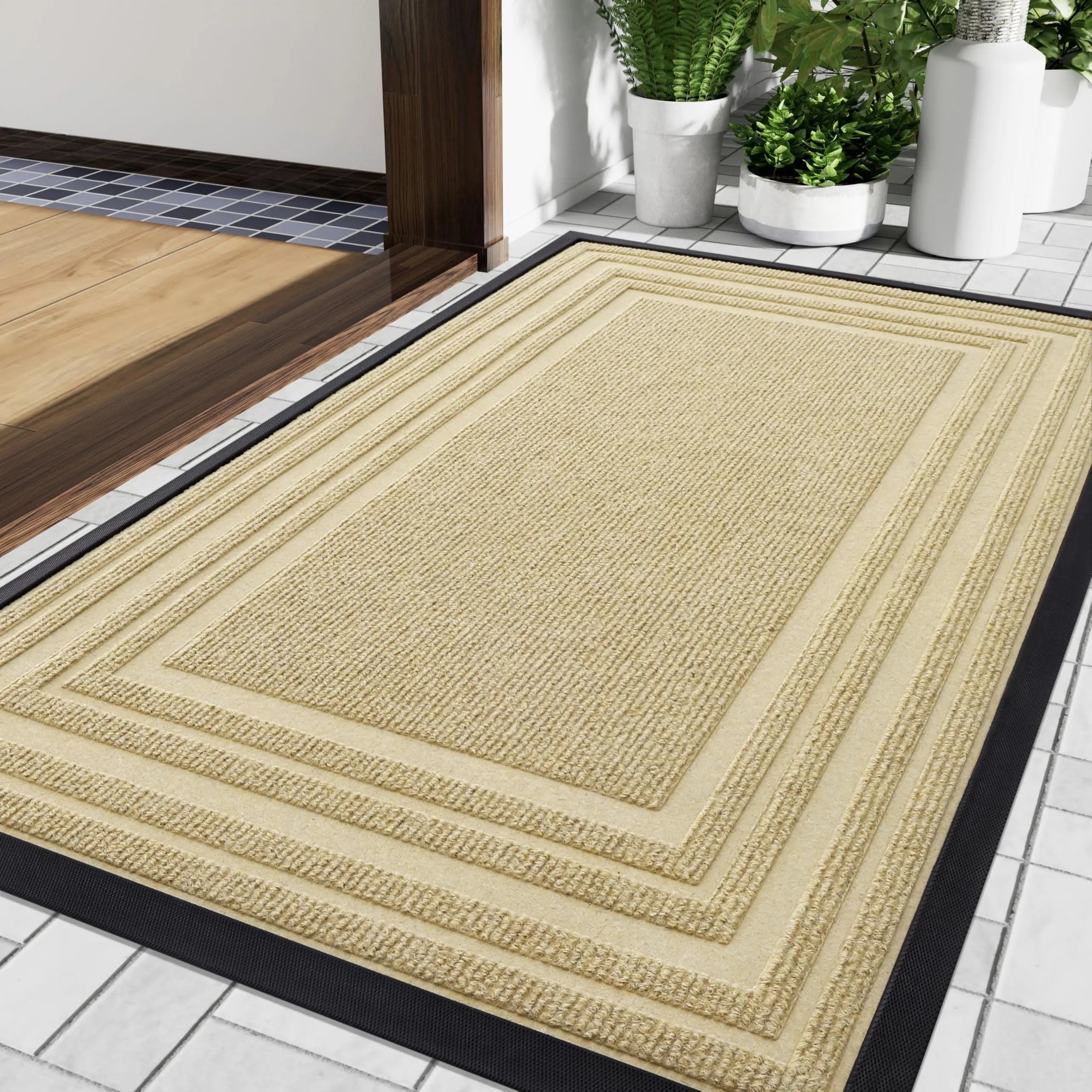 Low Antislip Door Mat Made of Natural Rubber for Indoor and Outdoor Spaces