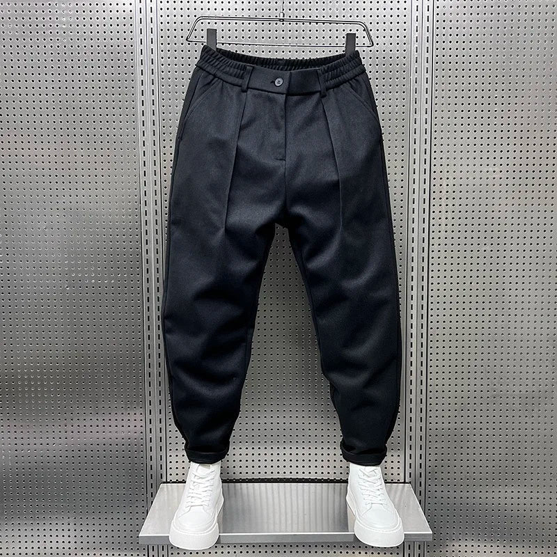 Men's Elegant Melange Trousers | Long