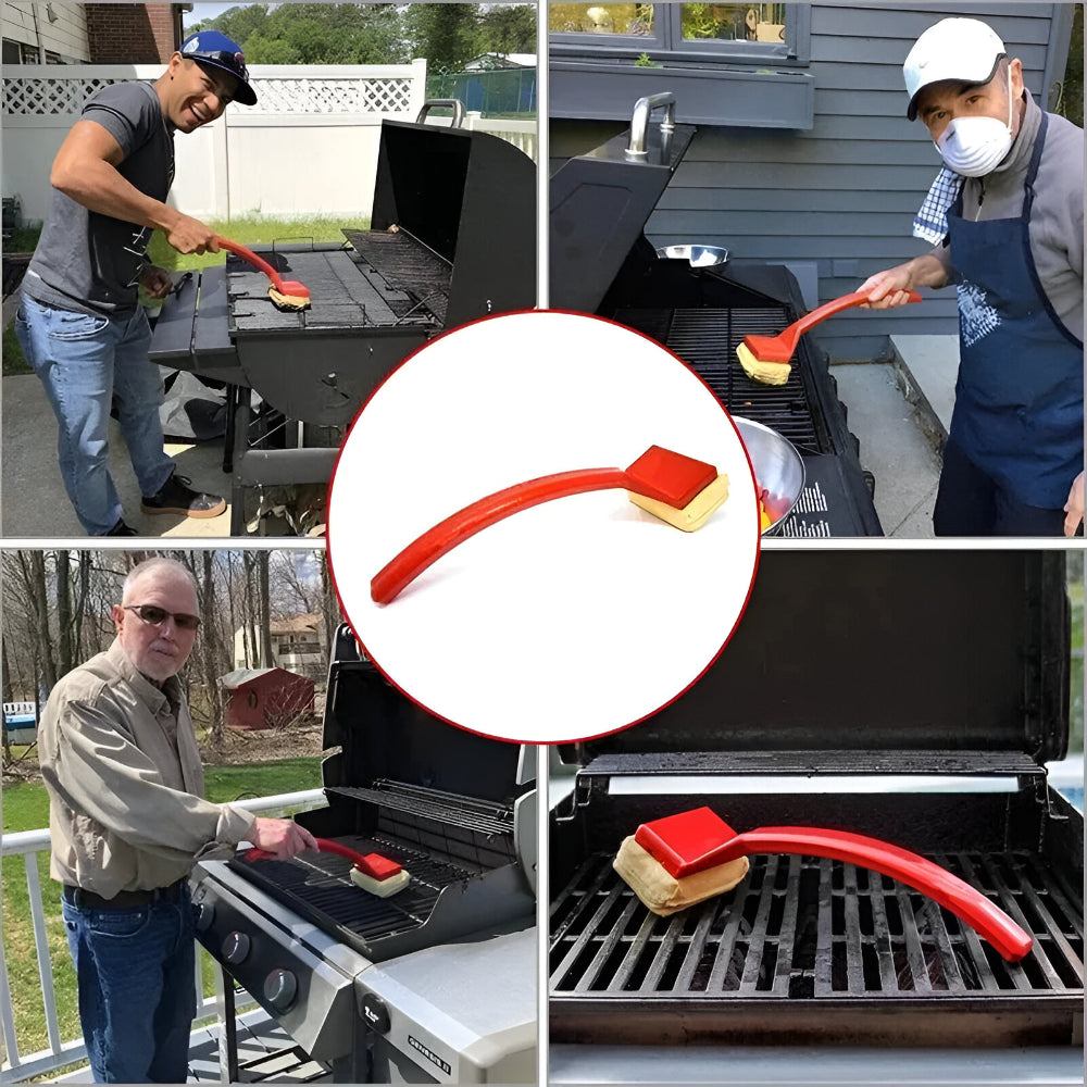 Non-Scratch BBQ Brush with Long Handle - Safe Steam Grill Cleaner
