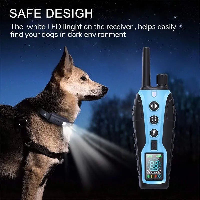 Waterproof Electric Shock Collar with Long Range, 2000 m Control and 99 Levels