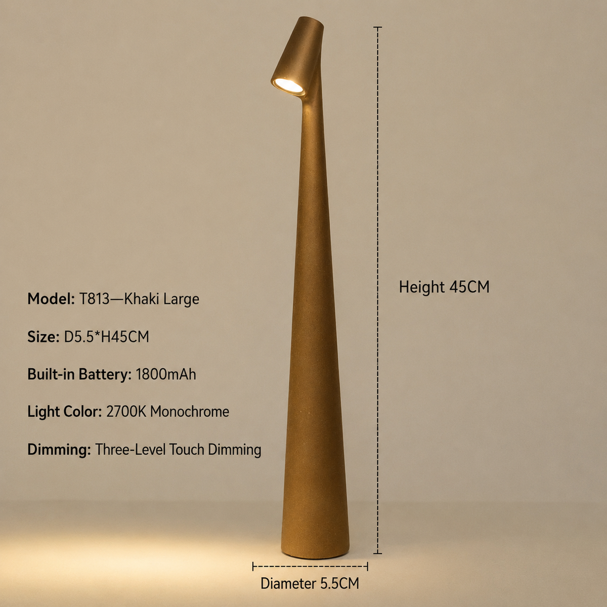 Wireless Designer LED Table Lamp | 3-Stage Touch Dimming