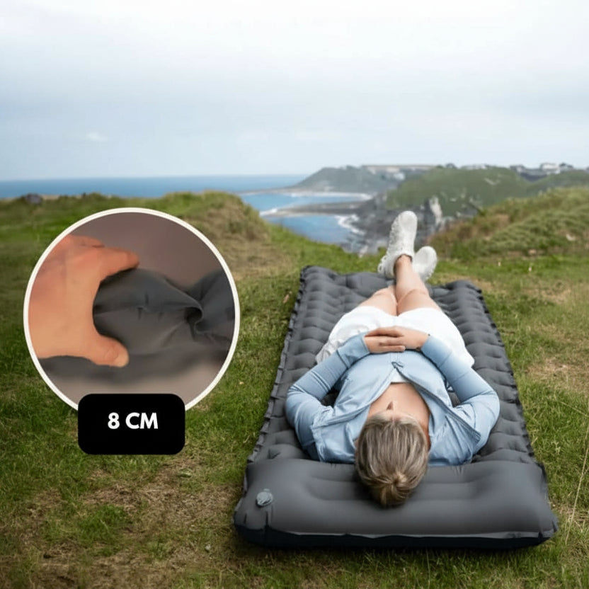 Inflatable Camping Mattress with Foot Pump & Ergonomic Design