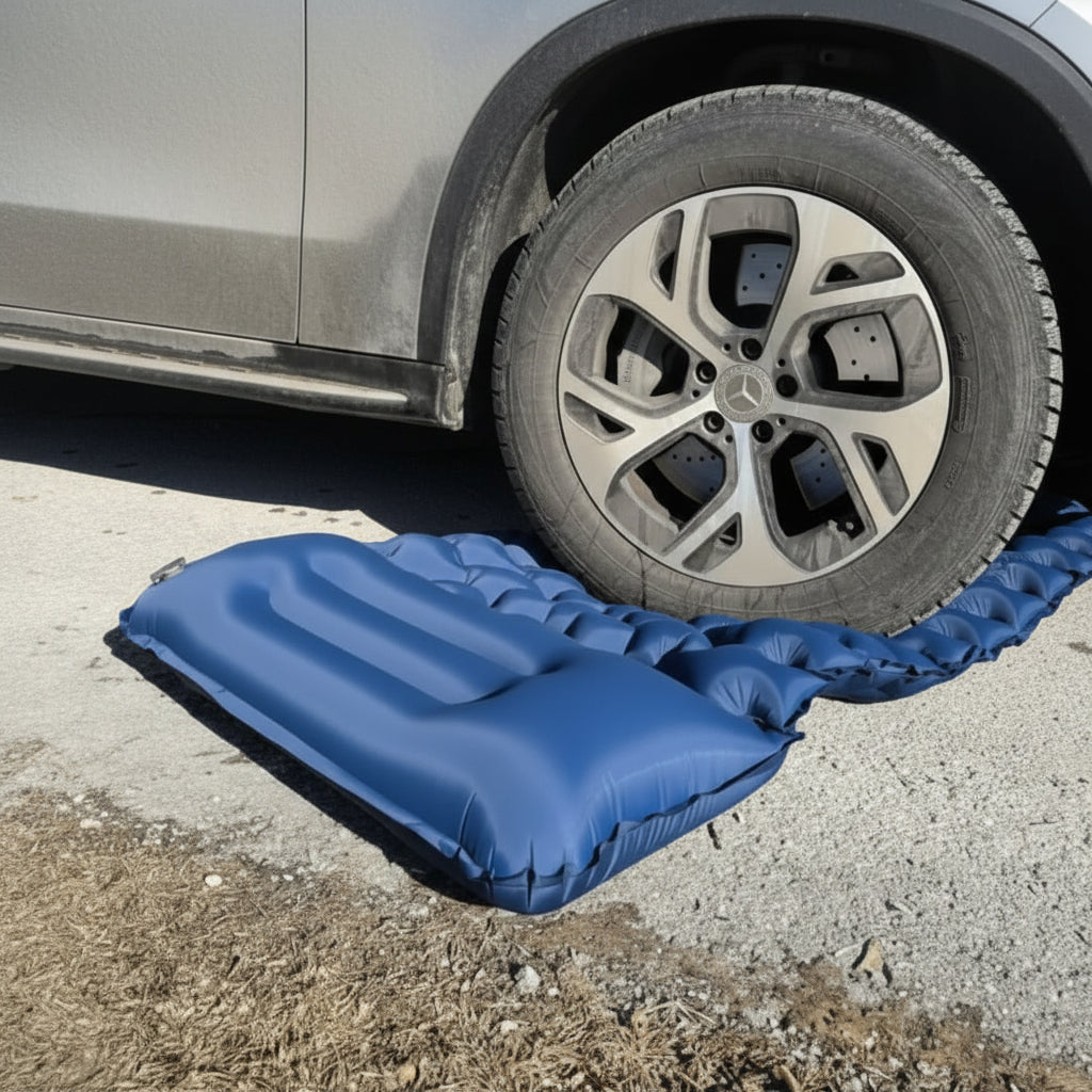 Inflatable Camping Mattress with Foot Pump & Ergonomic Design