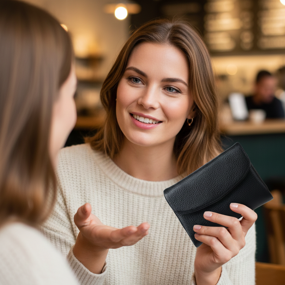 Compact RFID Leather Wallet