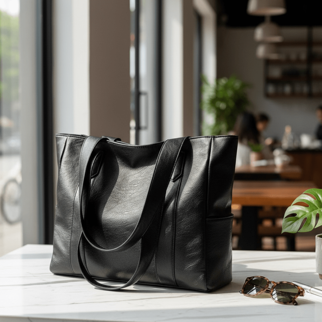 Elegant Leather Shoulder Bag with Retro Touch and Smooth Surface