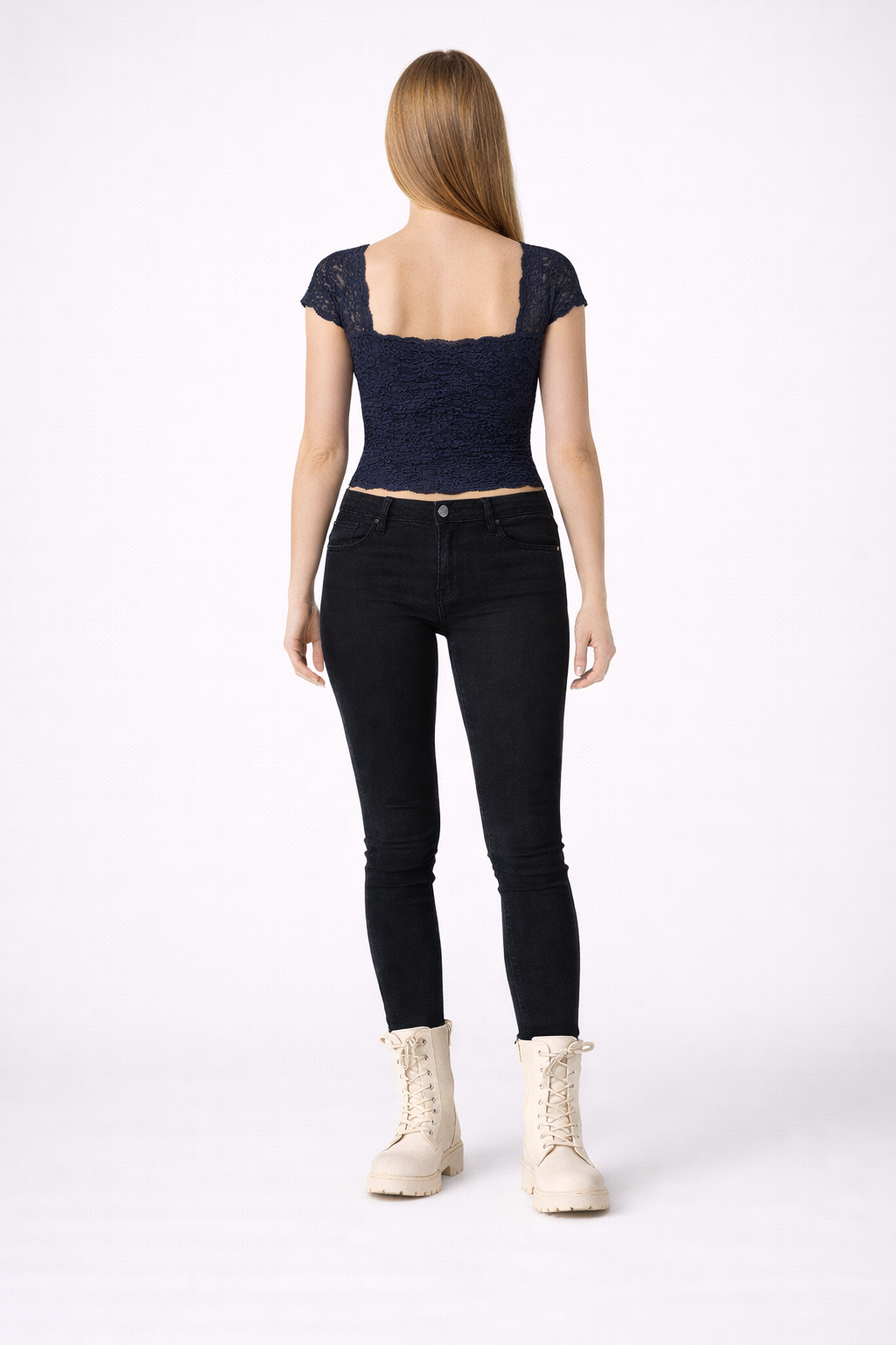 Women's Lace Detail Short Sleeve Top