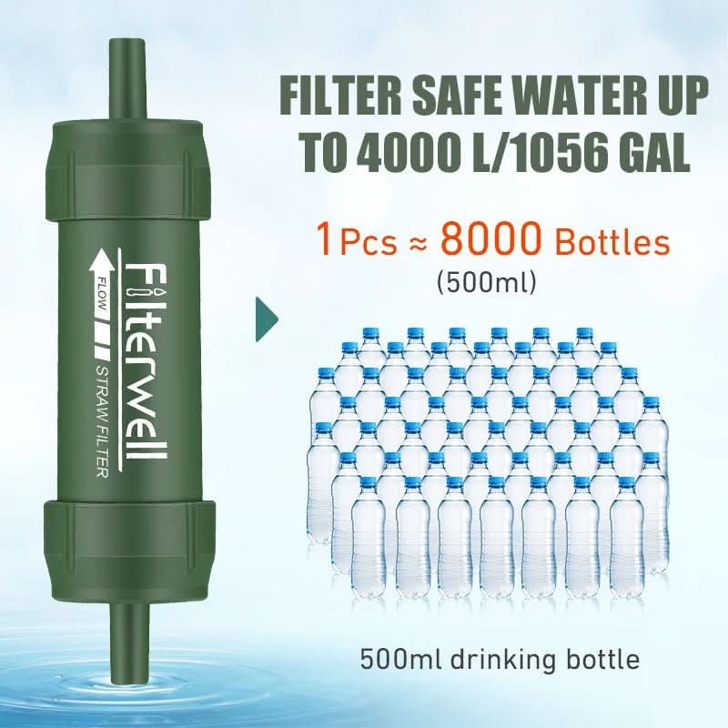 Portable Mini Water Filter Straw for Camping and Emergency Situations
