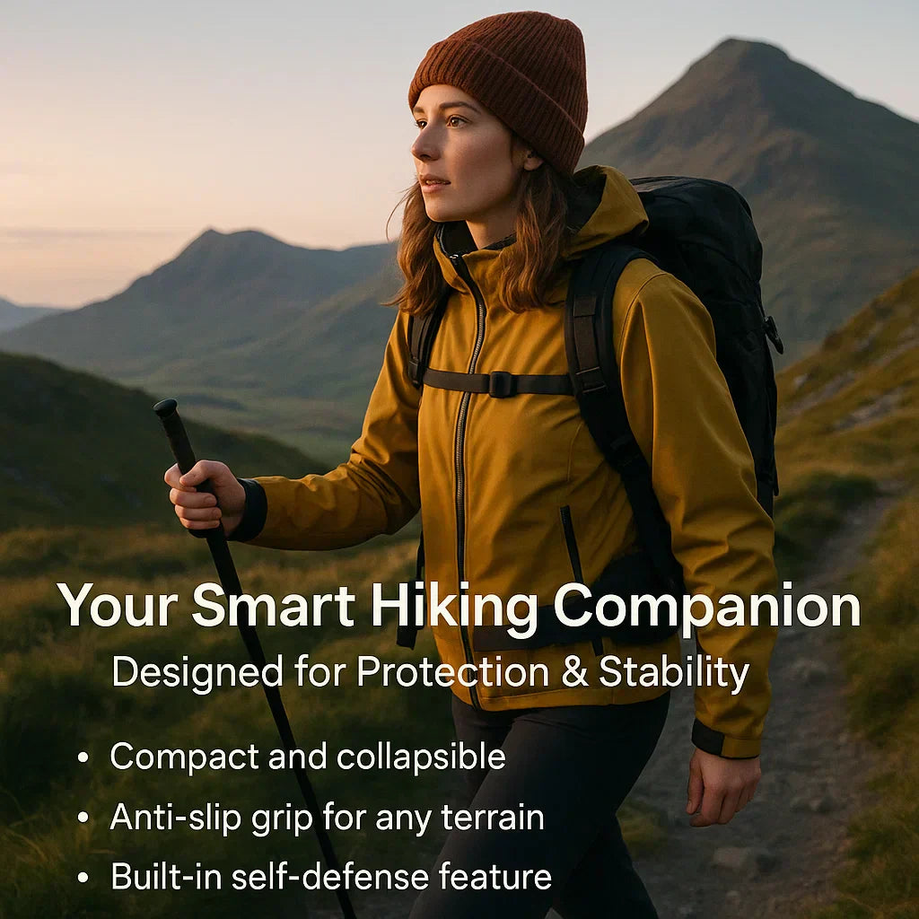 Self-Defense Walking Stick with Anti-Slip Grip and Automatic Features