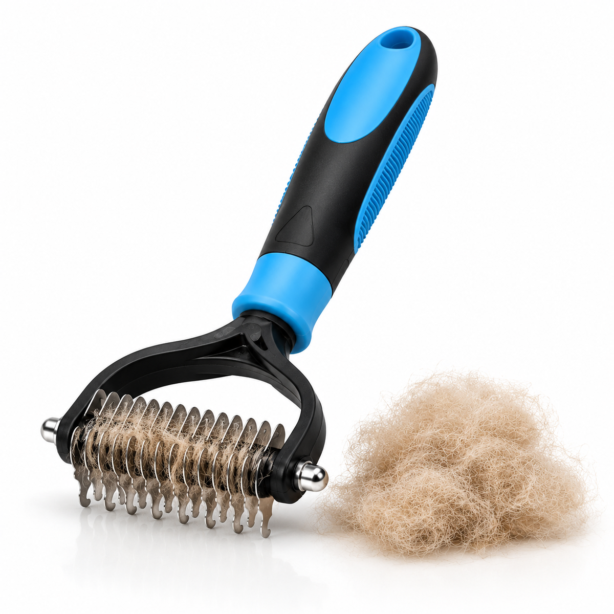 Dual-Sided Deshedding Brush for Dogs and Cats