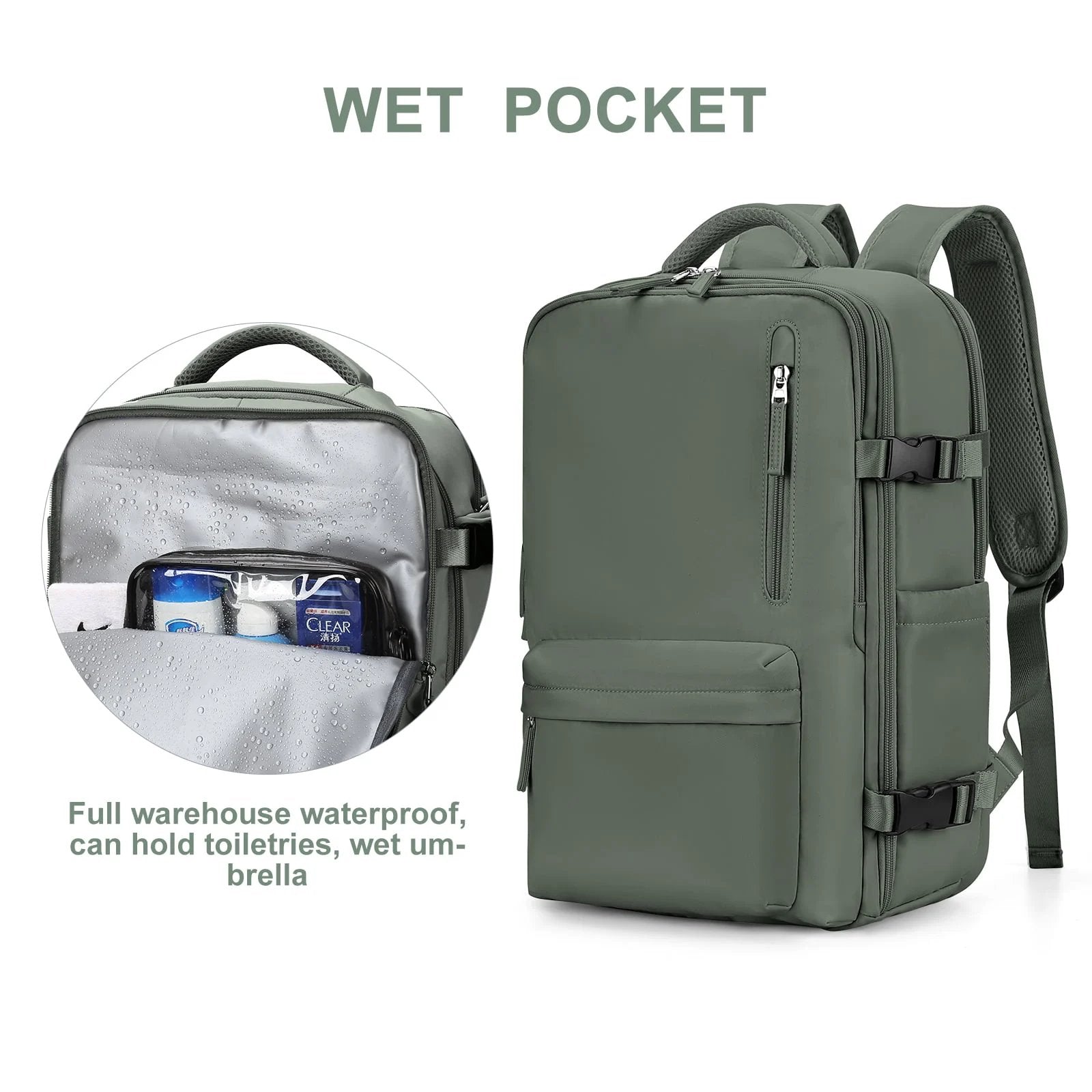 Women's 35L Travel Backpack | Waterproof with USB Port | Anti-Theft Design & Shoe Compartment | Ideal for Hiking, Daily Use & Travel