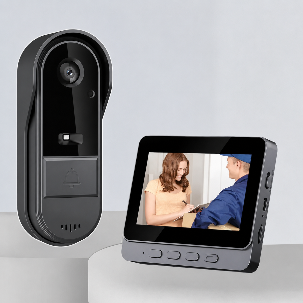 Wireless Video Doorbell with Intercom and HD Night Vision – 4.3” IPS Display, Waterproof