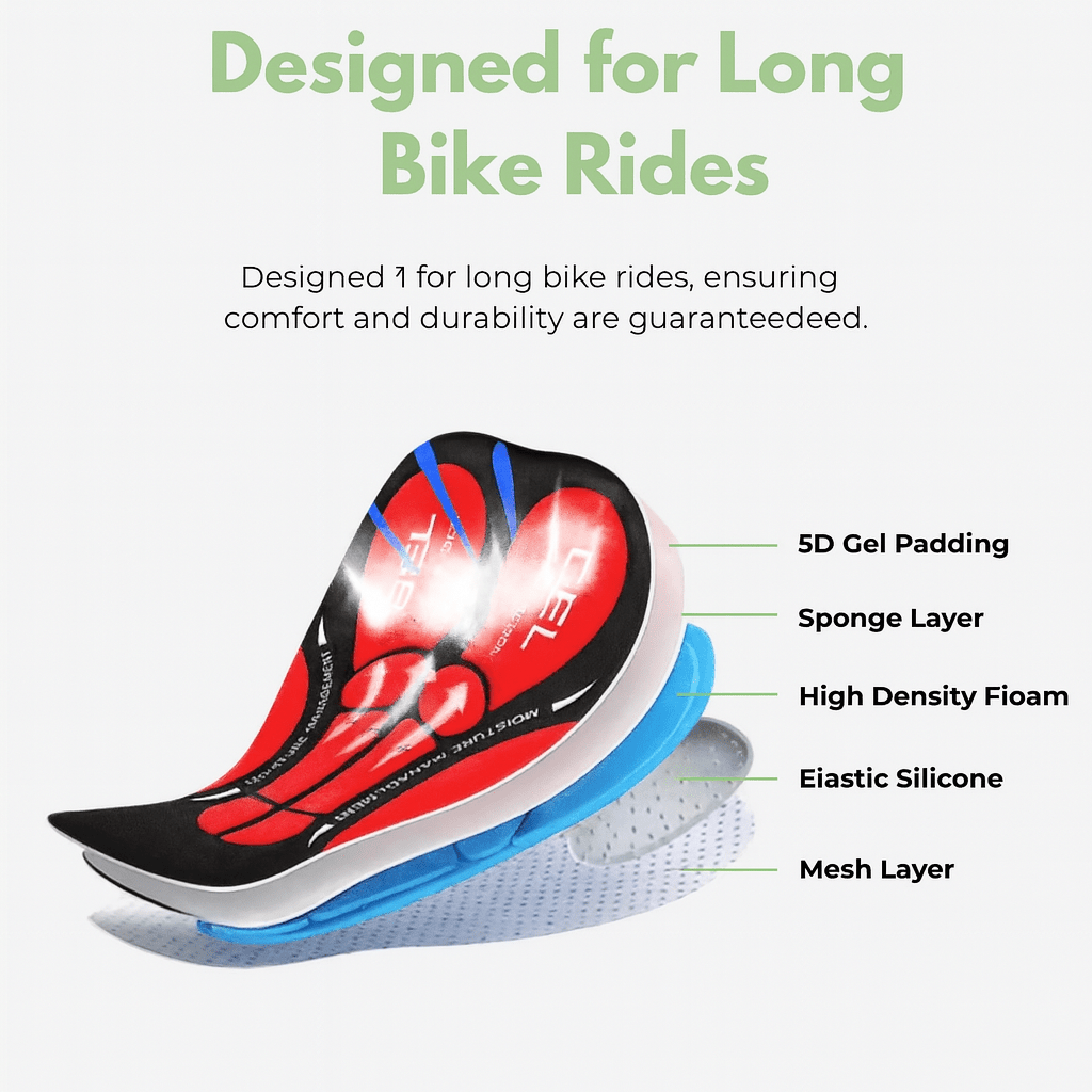 Gel-Padded Cycling Shorts to Alleviate Saddle Pain
