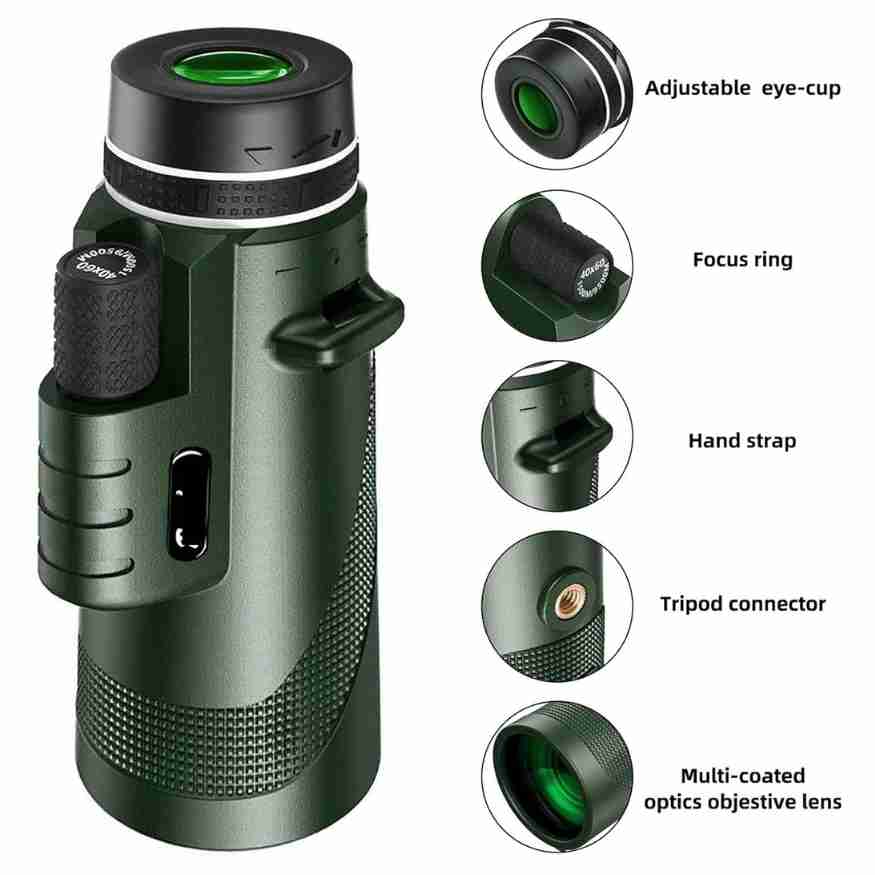 Compact 600x Ultra-Zoom Monocular Telescope