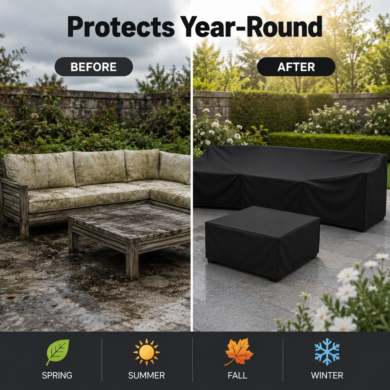 Outdoor Furniture Cover with UV and Rain Protection