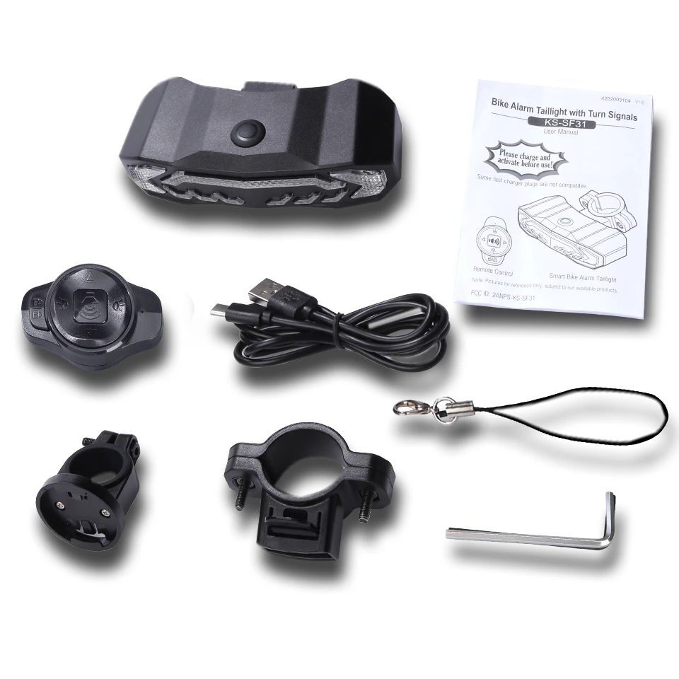Smart Bicycle Rear Light with Alarm Function