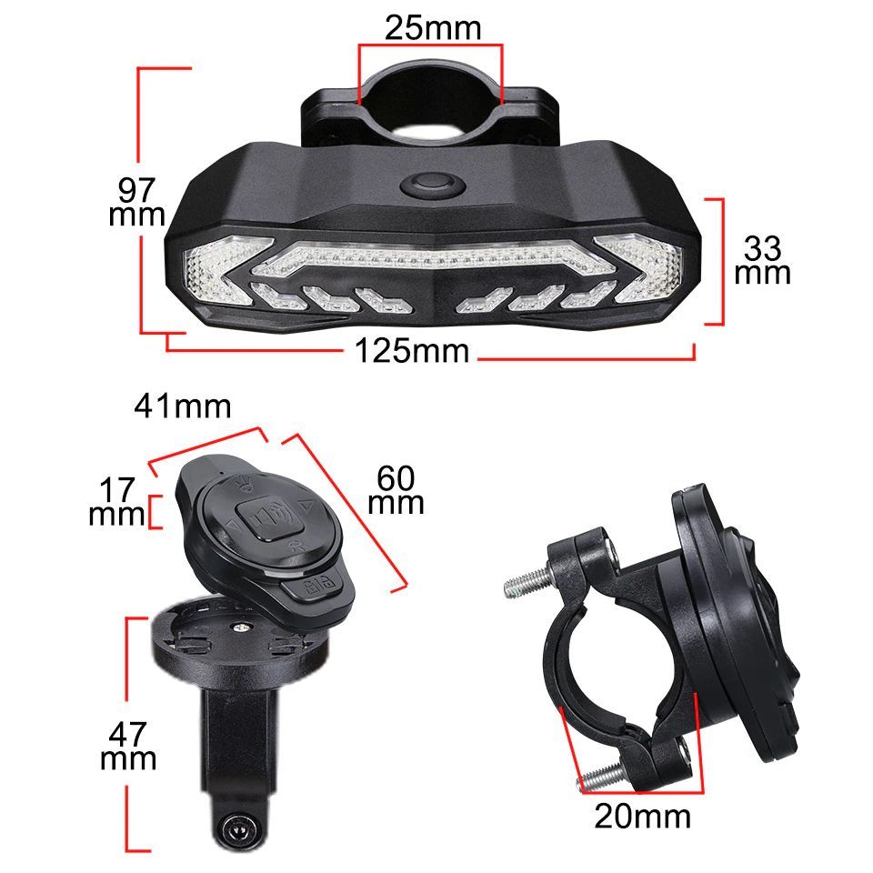 Smart Bicycle Rear Light with Alarm Function