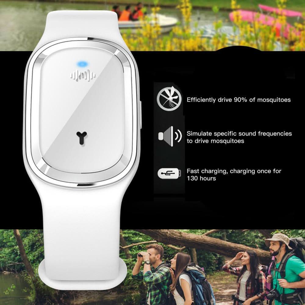 Ultrasonic Mosquito Repellent Bracelet with Rechargeable Battery and Modern Design