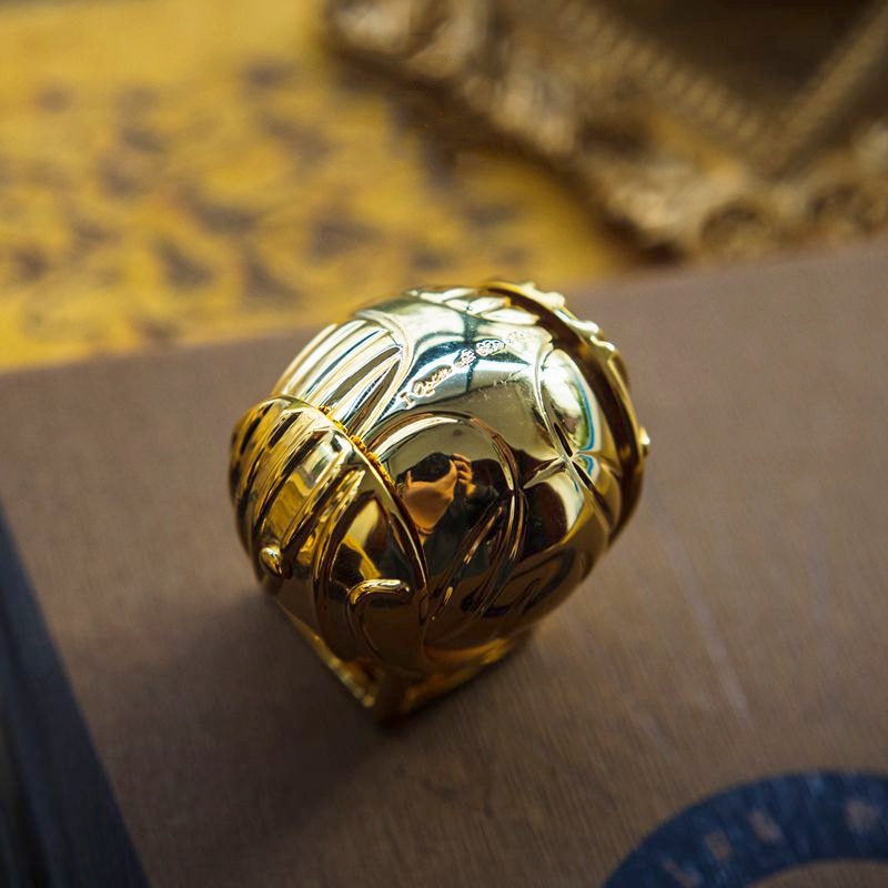 Gold Plated 18k Treasure Ring Box with Movable Design | Luxury Jewelry