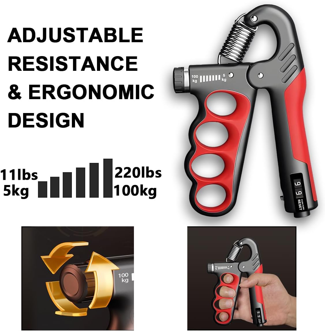 Forearm Trainer | Hand Trainer | Grip Strength Trainer up to 100 kg