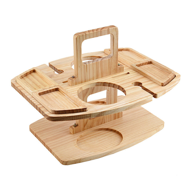 Stylish Oak Picnic Wine Table – Space-Saving & Multifunctional