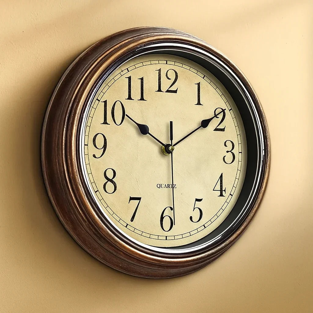 Classic Wooden Wall Clock with Silent Movement