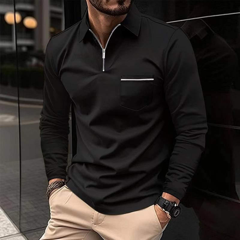 Men's Long Sleeve Polo Shirt | Zipper