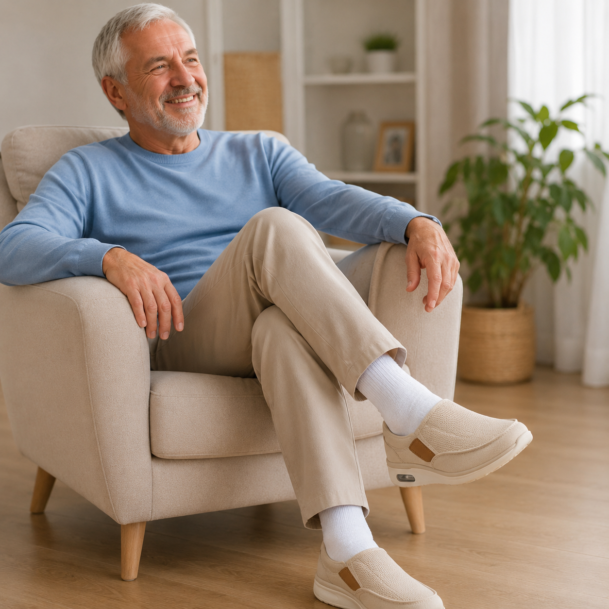Cushioned Wide-Fit Shoes Designed for Sensitive and Swollen Feet