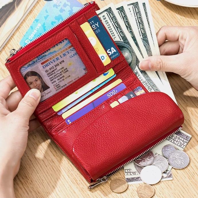 Compact RFID Leather Wallet