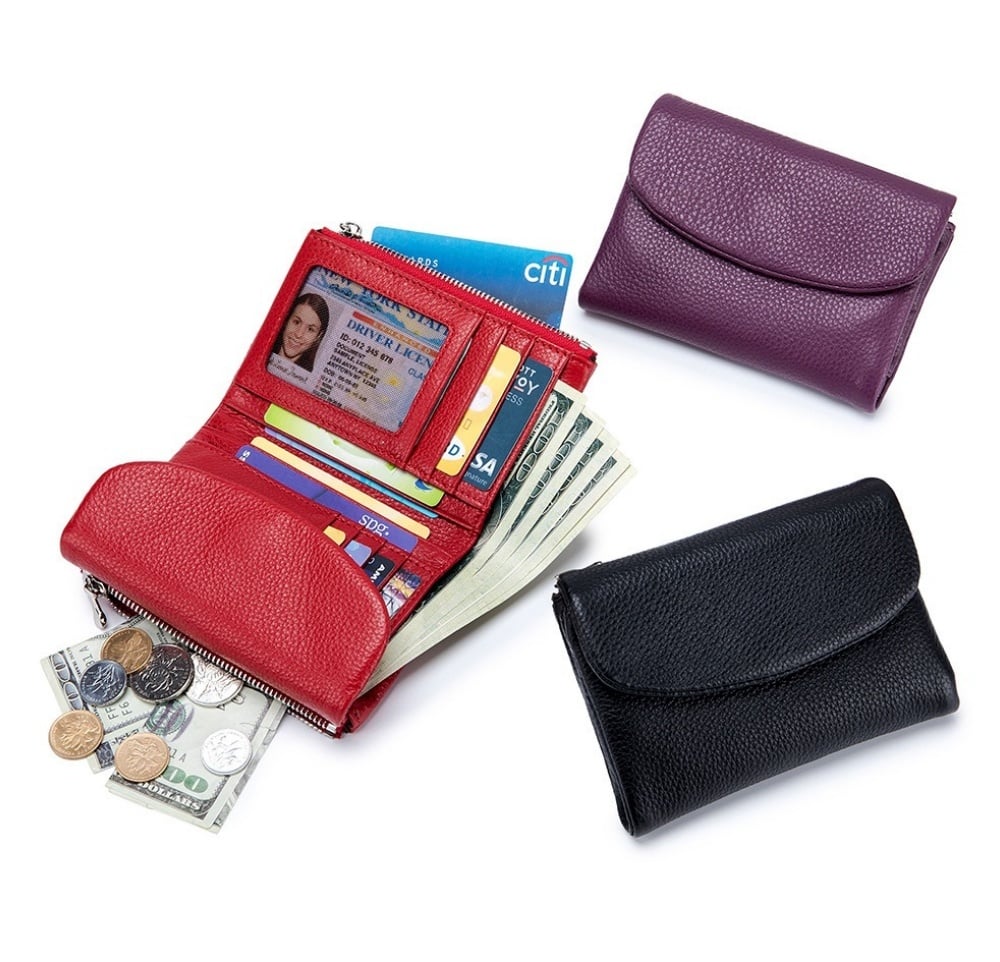Compact RFID Leather Wallet