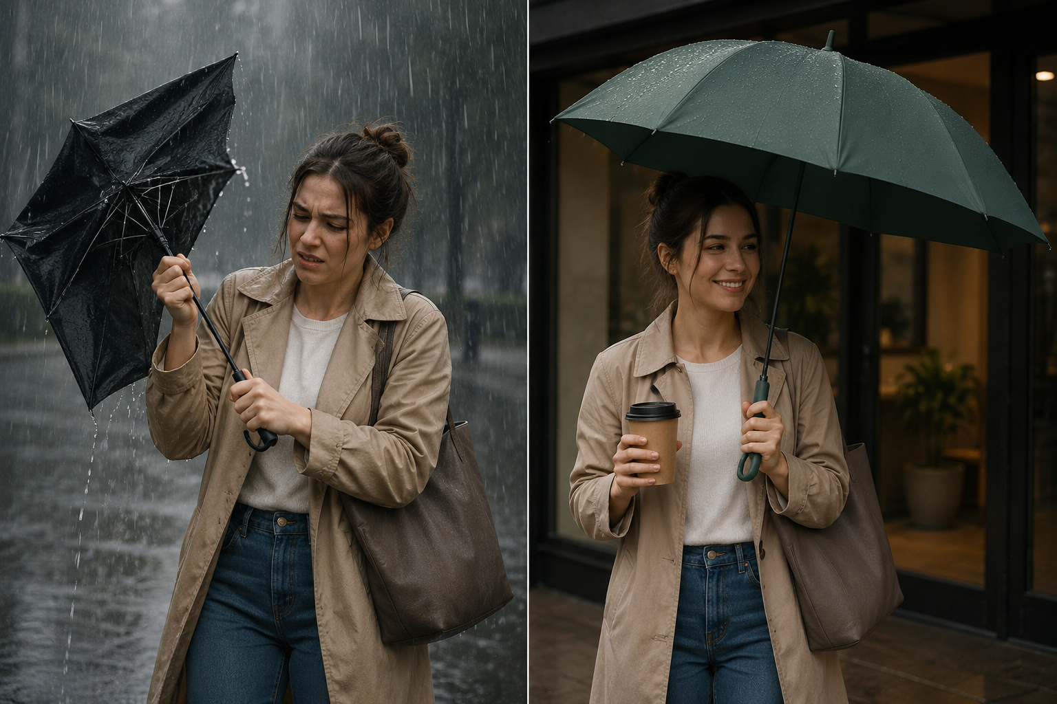Automatic Windproof Umbrella with 8-Rib Structure and UV Protection for Enhanced Weather Resistance and Everyday Travel Convenience