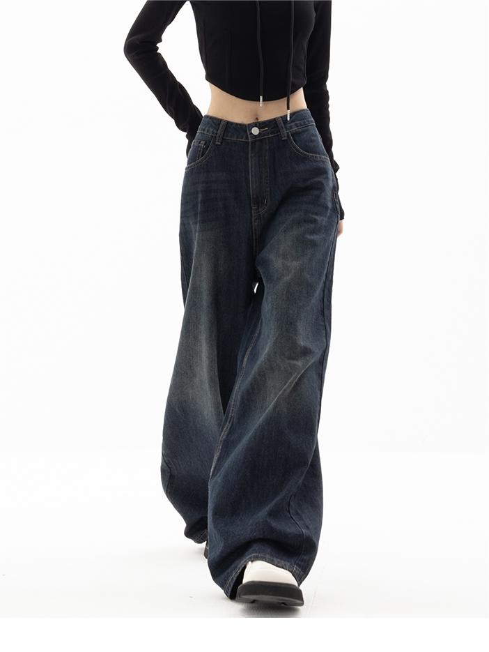 Dark Blue 90s Vintage Baggy Boyfriend Jeans